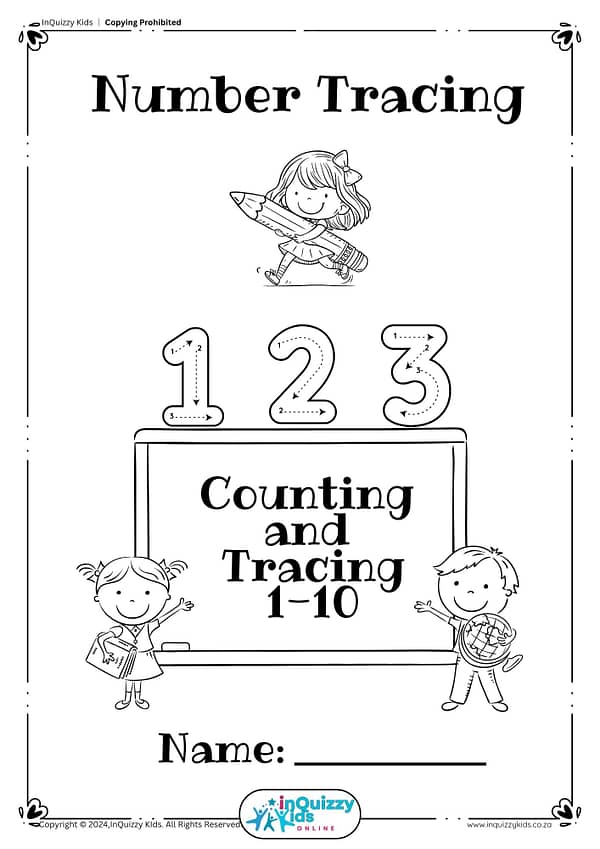 Number Tracing Booklet - Black and White 25 Pages