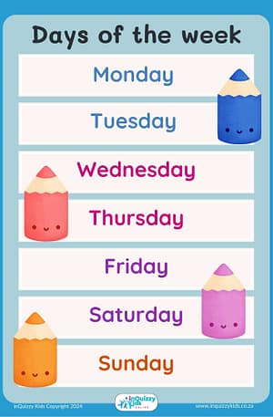 Days of the Week Poster