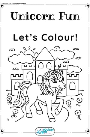 Unicorn colouring book cover