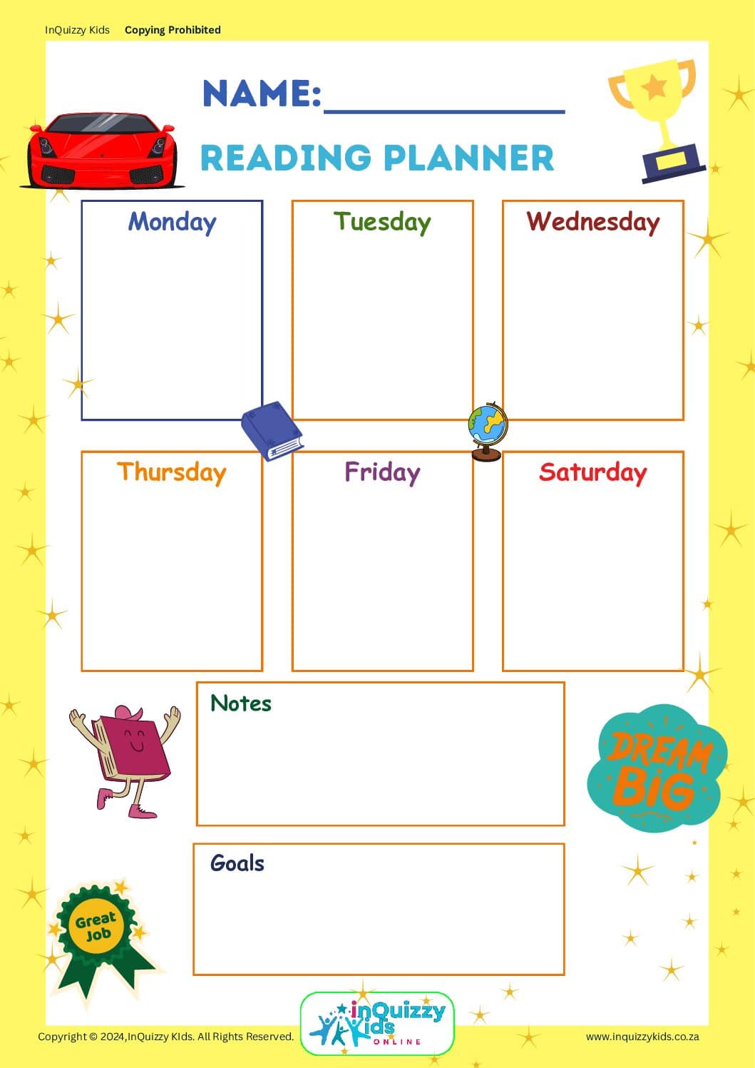 Reading Planner Lambo - Free Download